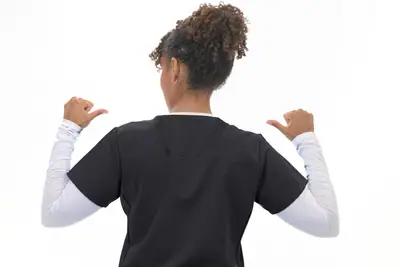 3602 Flaunt Flexi Pro Stretch V-Neck Scrub Top in Black, back view