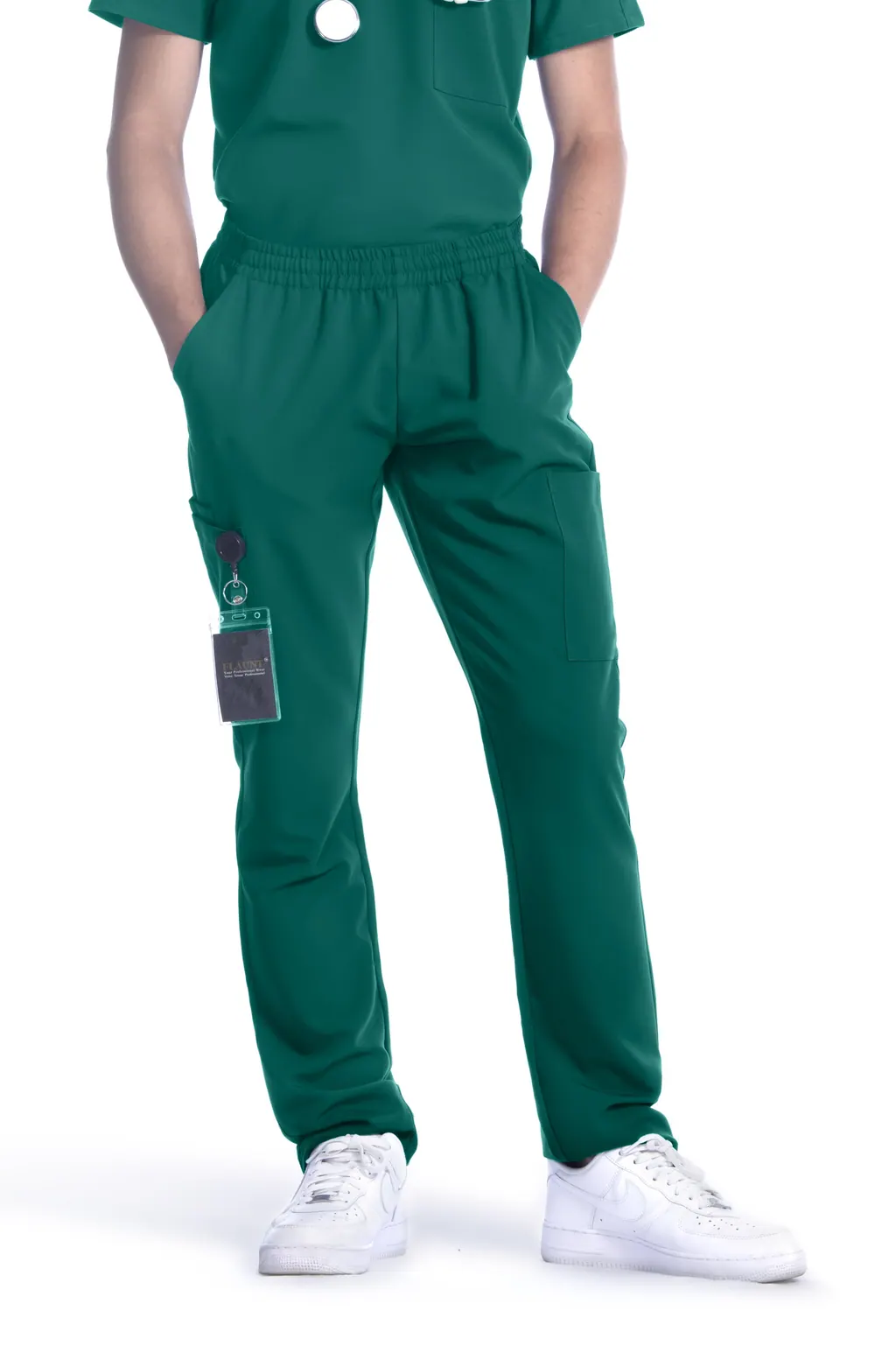 Unisex Fit Pant in Hunter Green, front view