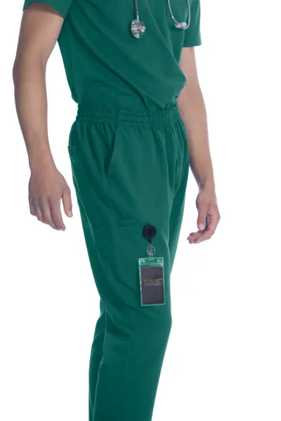 Unisex Fit Pant in Hunter Green, side view