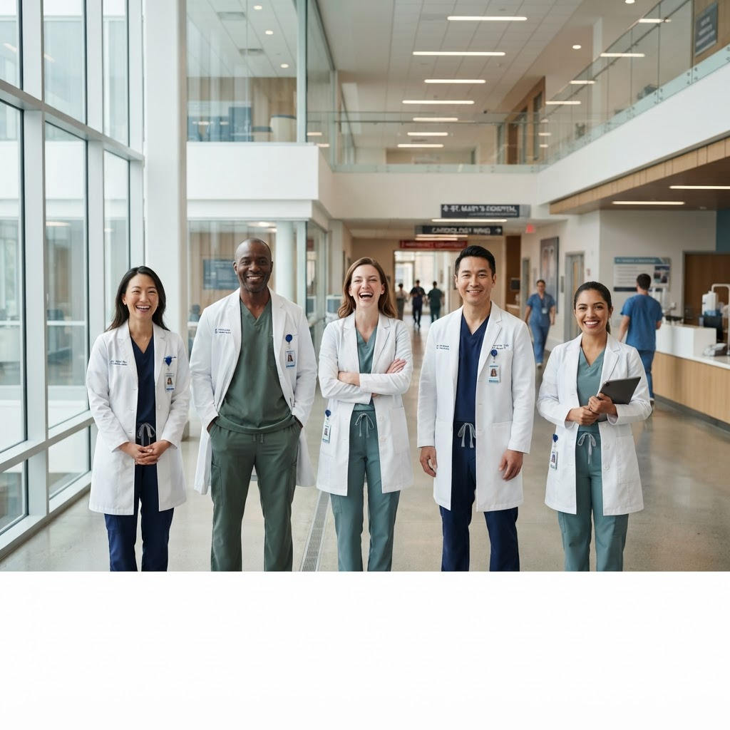 Healthcare professionals wearing Greentown Scrubs medical apparel